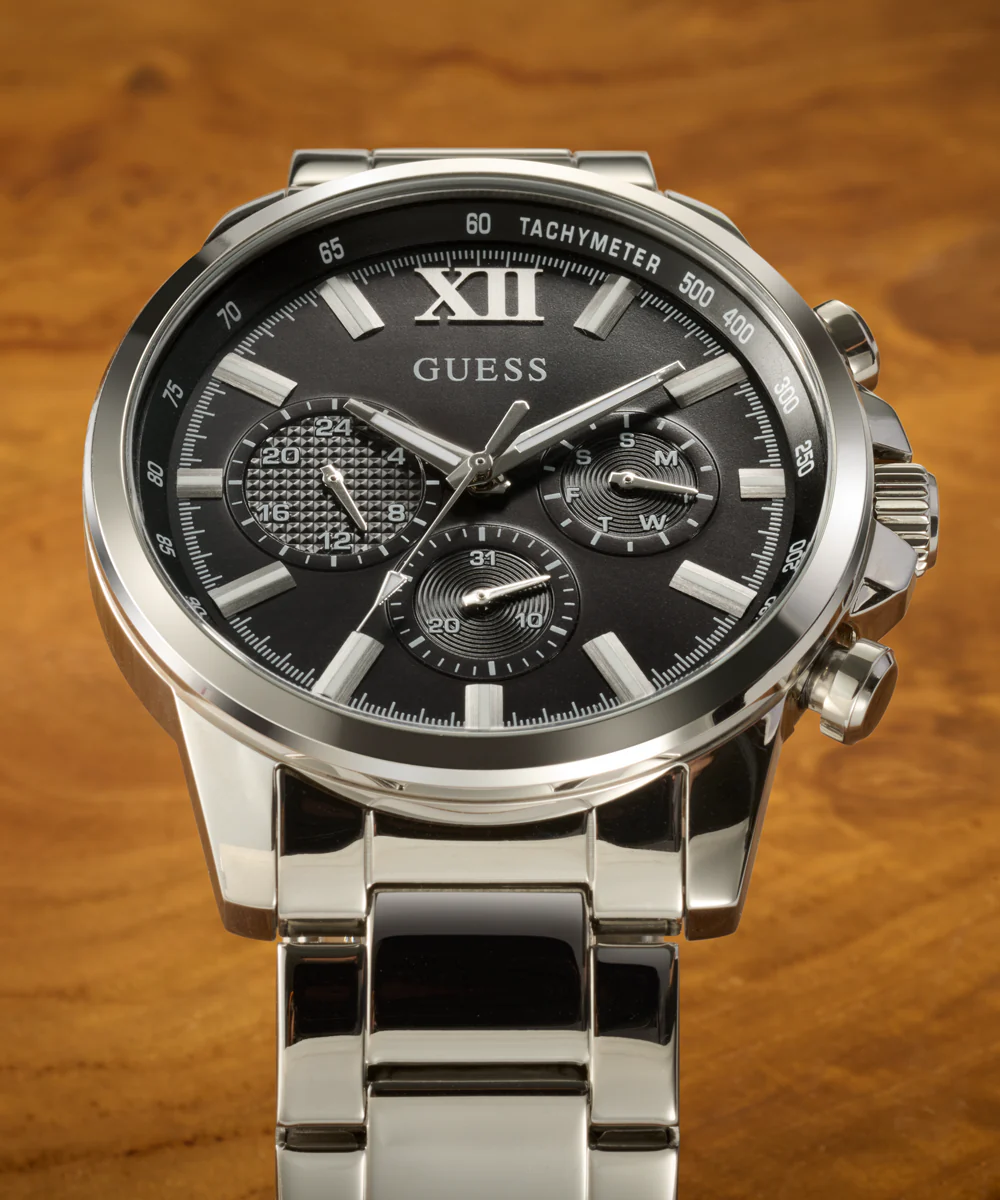 GUESS Mens Silver Tone Multi-function Watch - Image 3