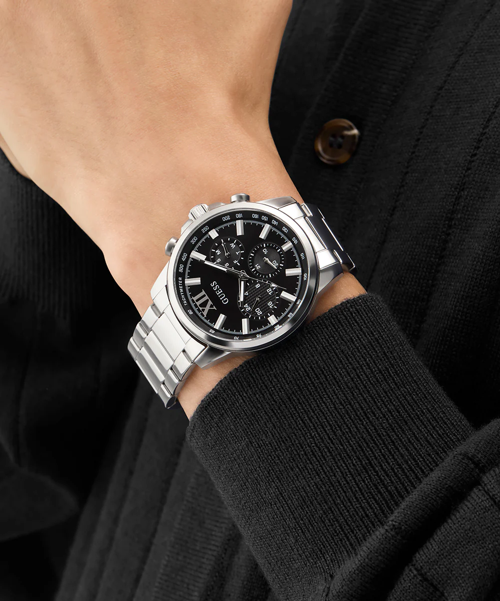 GUESS Mens Silver Tone Multi-function Watch - Image 4