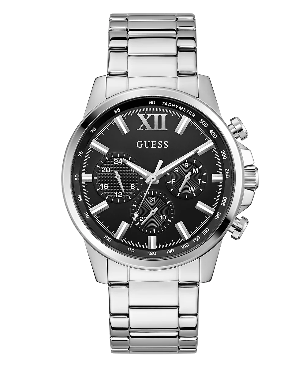 GUESS Mens Silver Tone Multi-function Watch - Image 5
