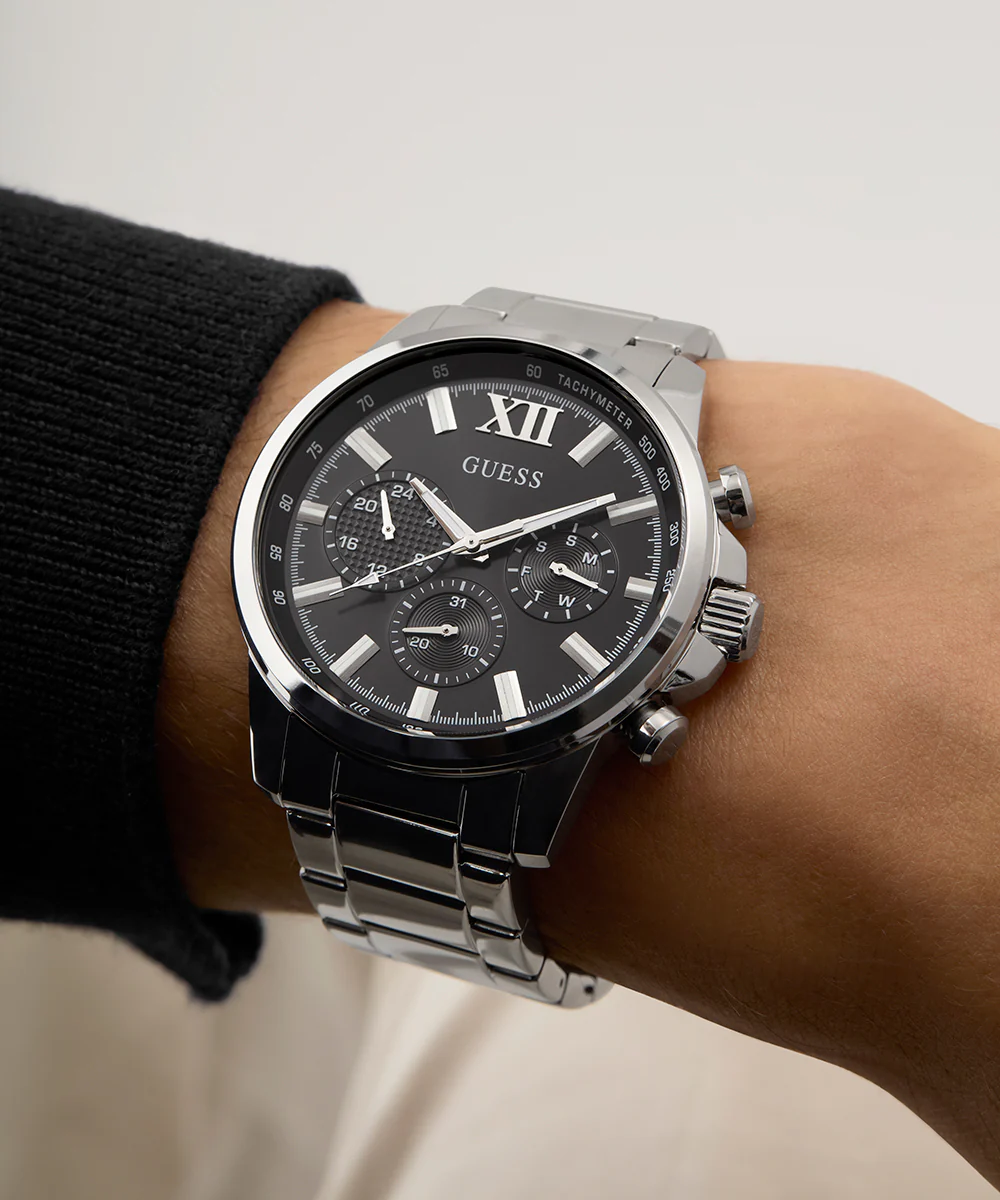 GUESS Mens Silver Tone Multi-function Watch - Image 6