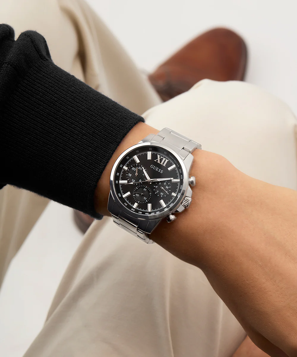 GUESS Mens Silver Tone Multi-function Watch - Image 7