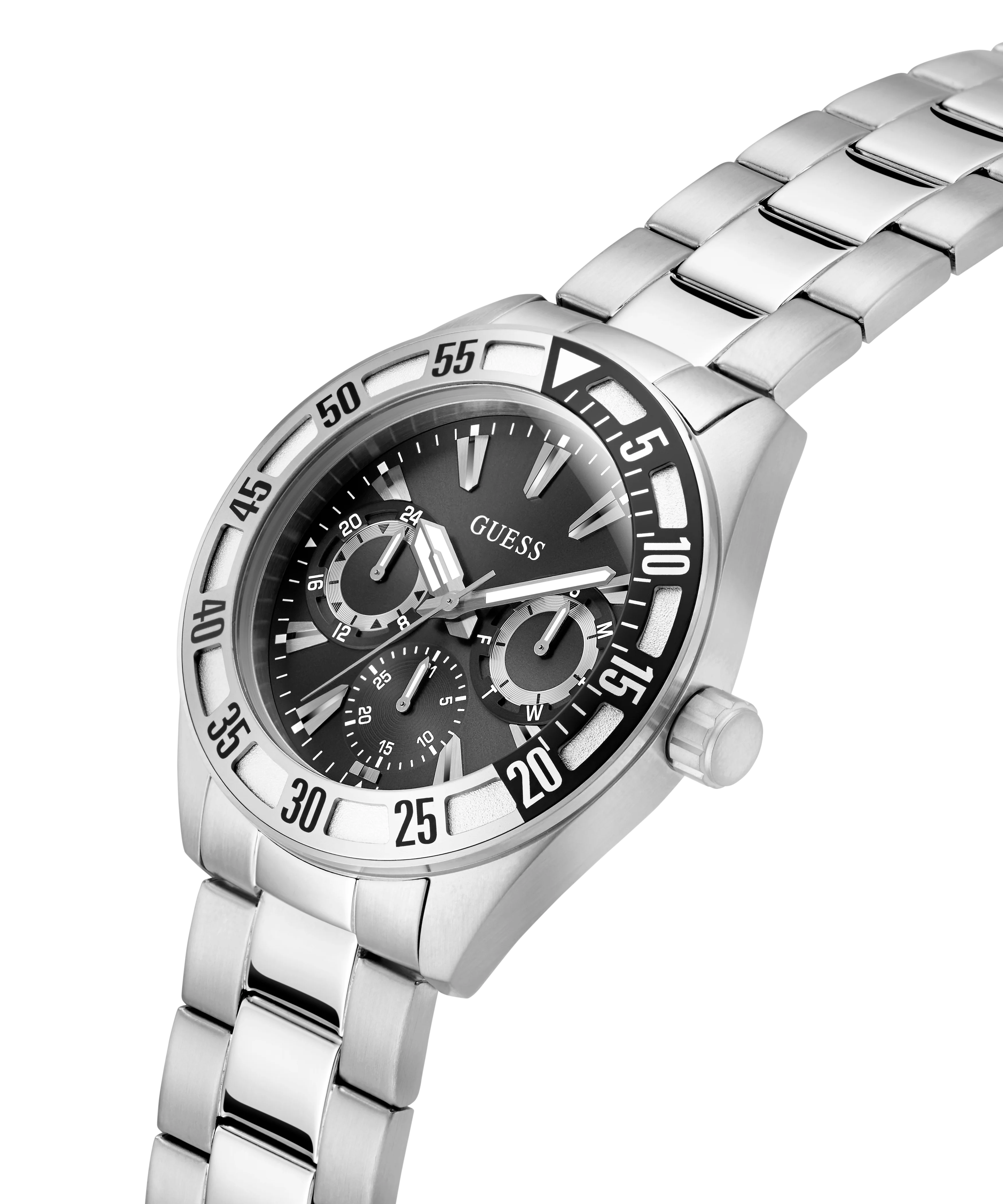 GUESS Mens Silver Tone Multi-function Watch - Image 2