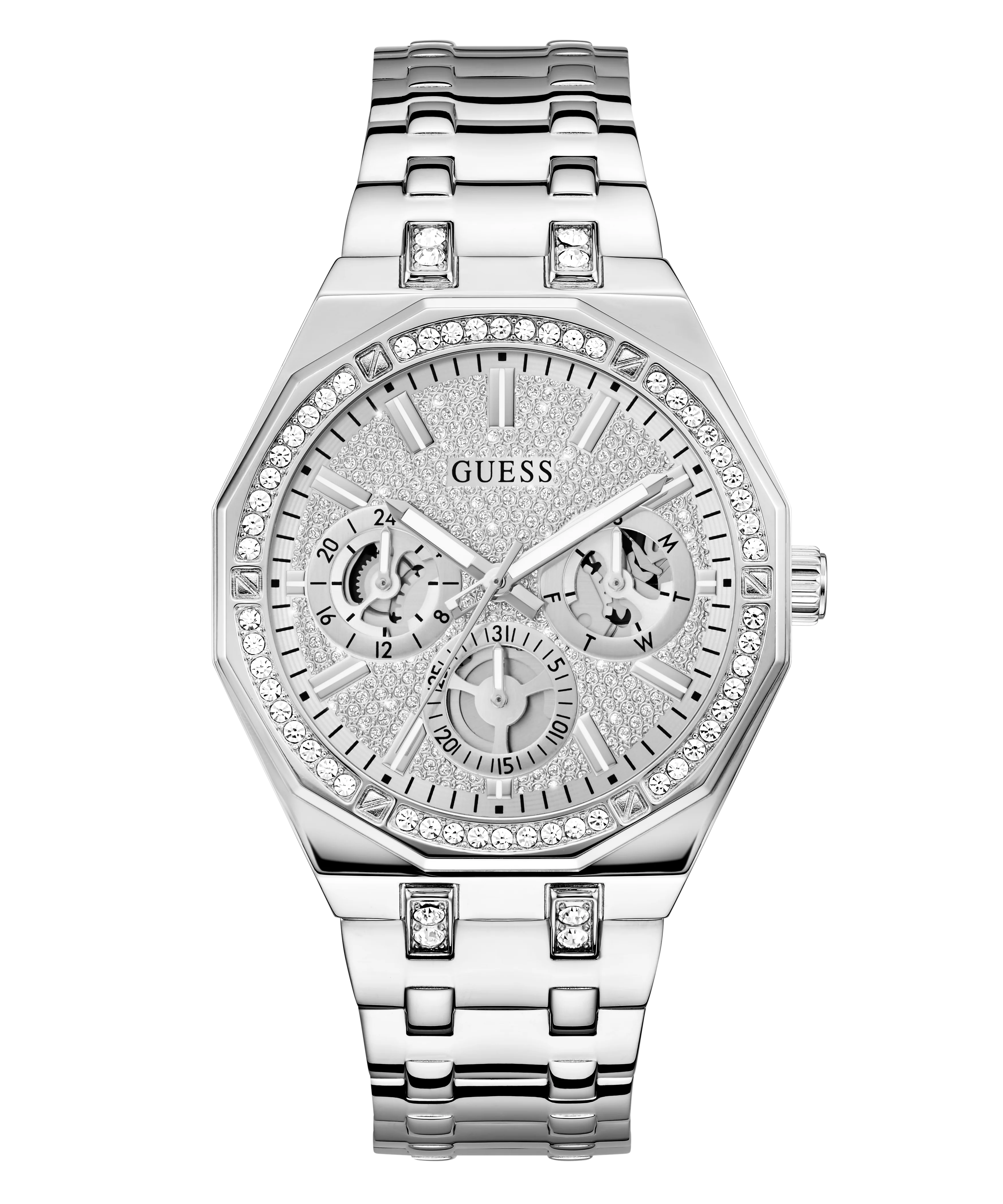 GUESS Mens Silver Tone Multi-function Watch - Image 3