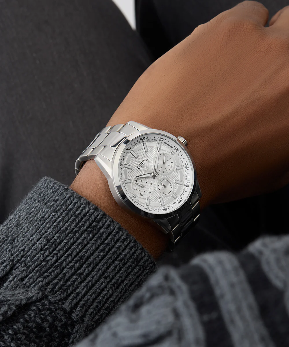GUESS Mens Silver Tone Multi-function Watch - Image 2