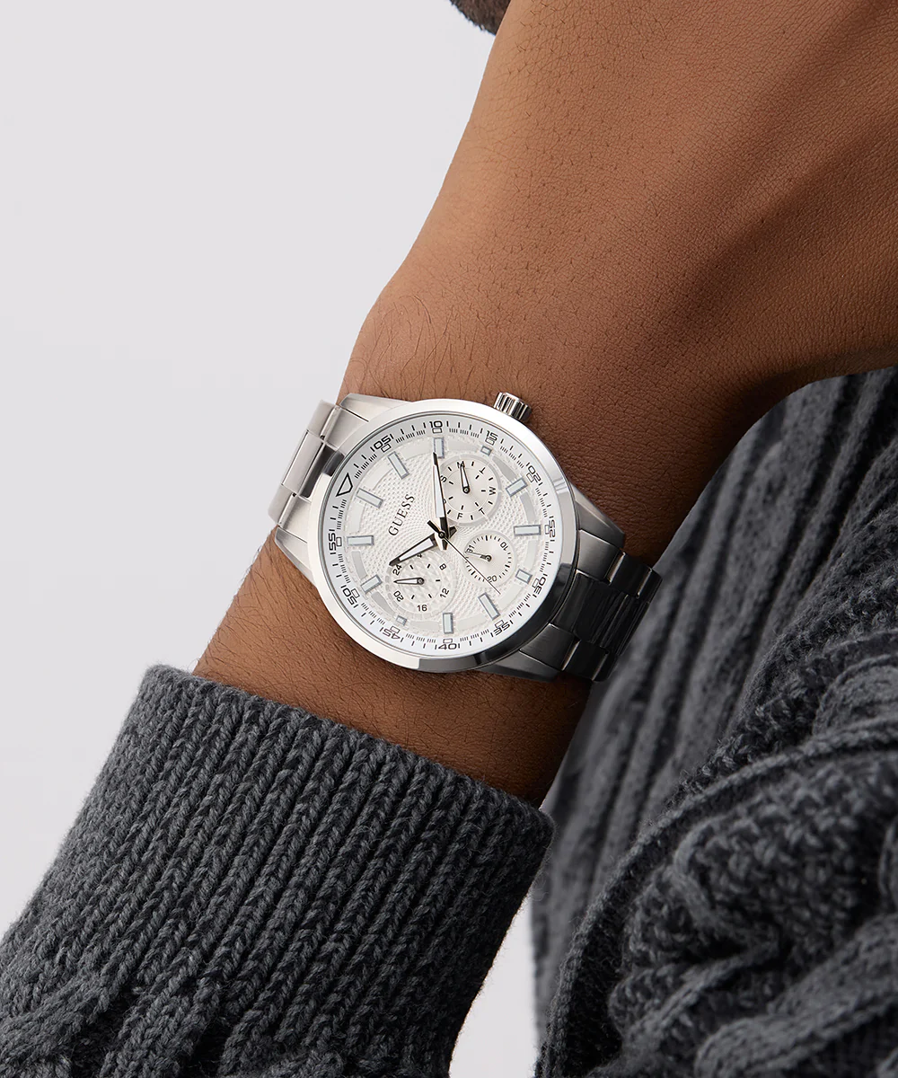 GUESS Mens Silver Tone Multi-function Watch - Image 6