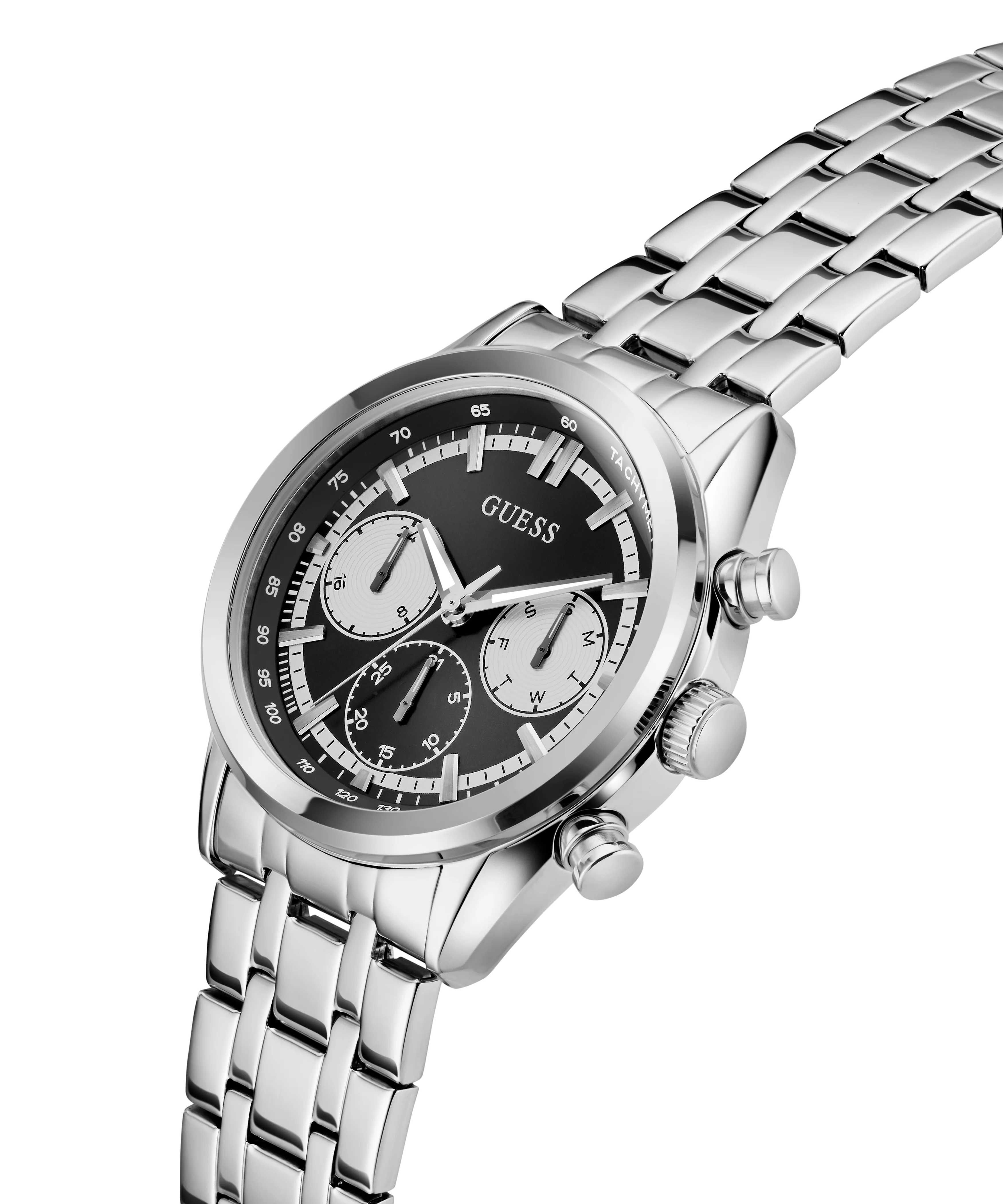 GUESS Mens Silver Tone Multi-function Watch - Image 3