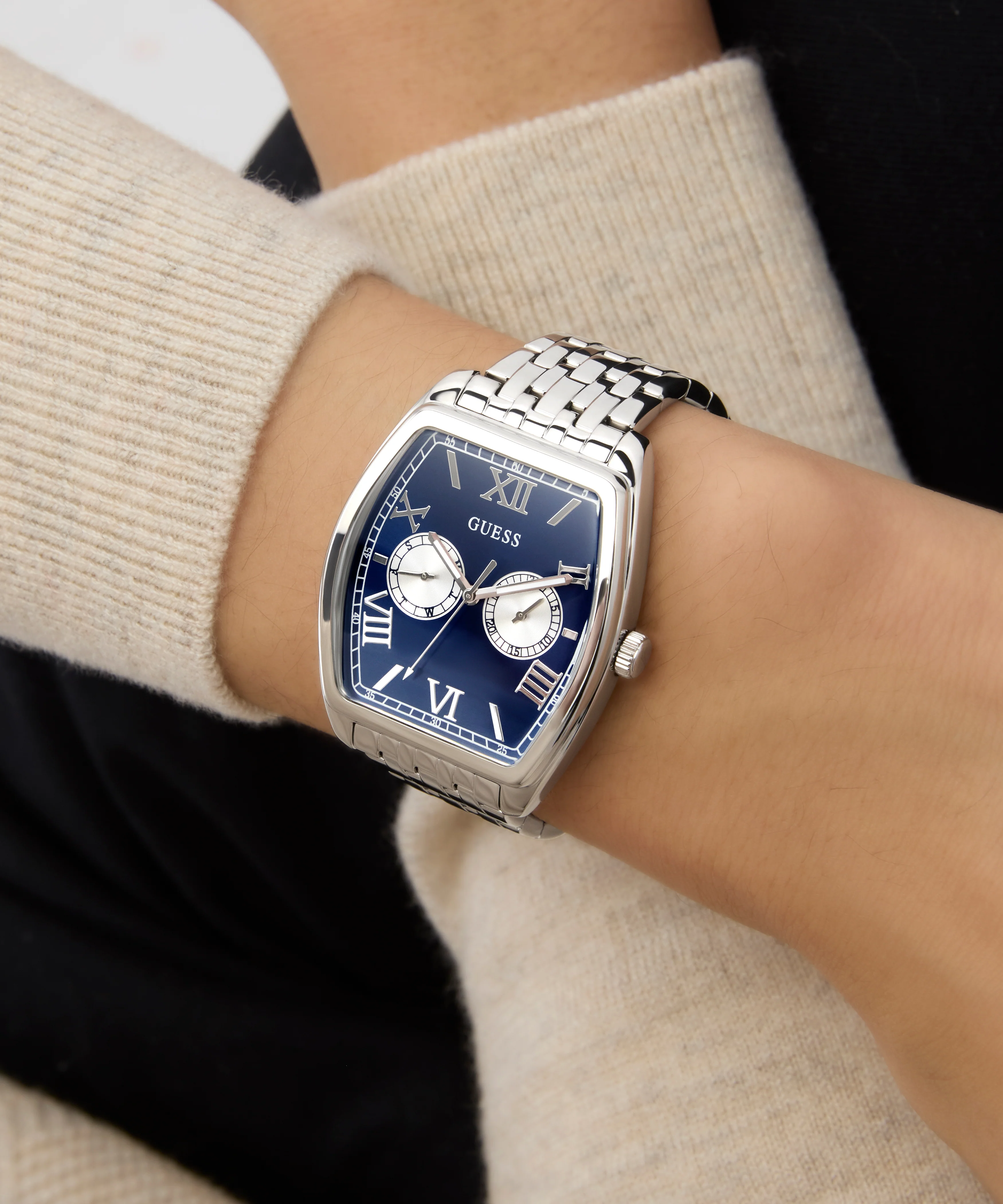 GUESS Mens Silver Tone Multi-function Watch - Image 2