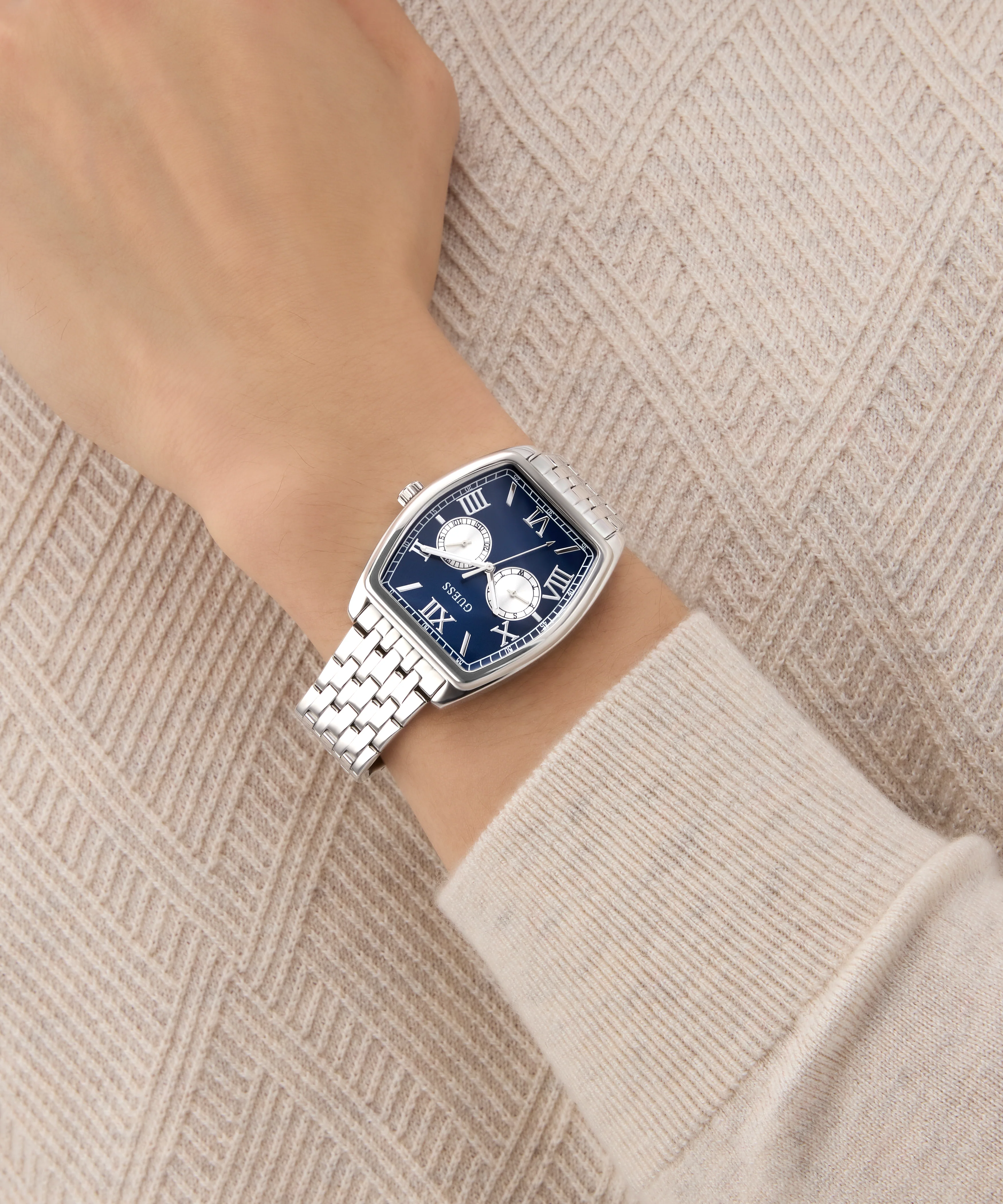 GUESS Mens Silver Tone Multi-function Watch - Image 4