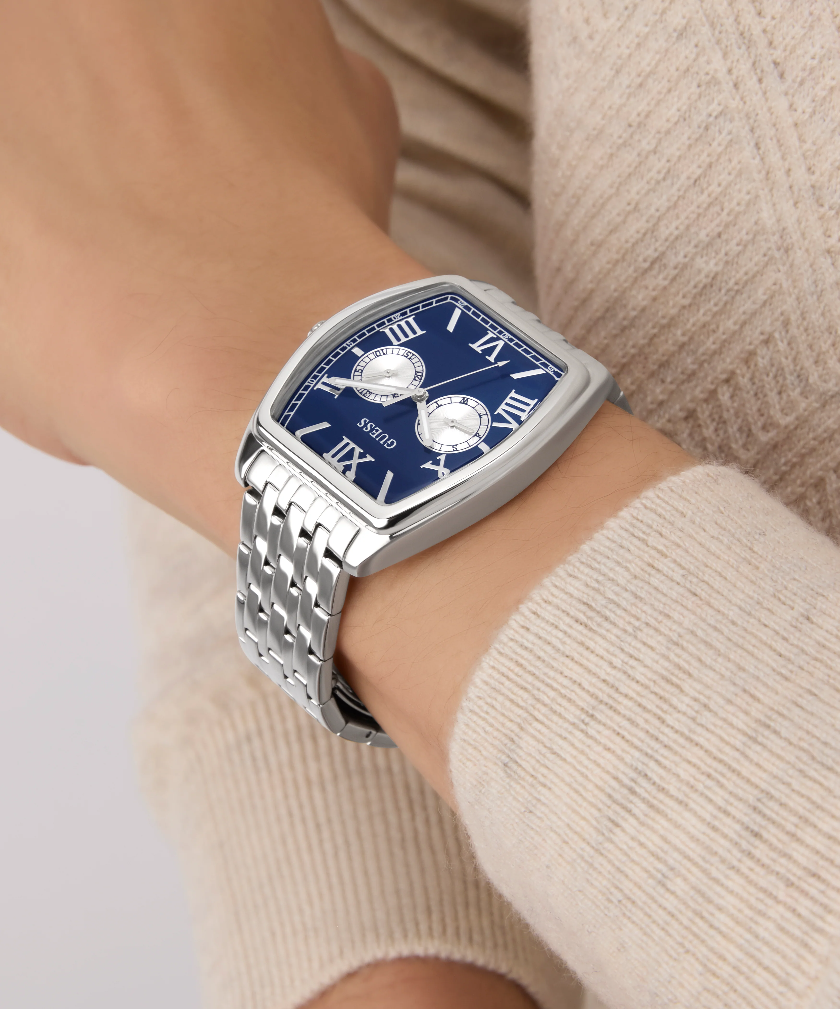 GUESS Mens Silver Tone Multi-function Watch - Image 5