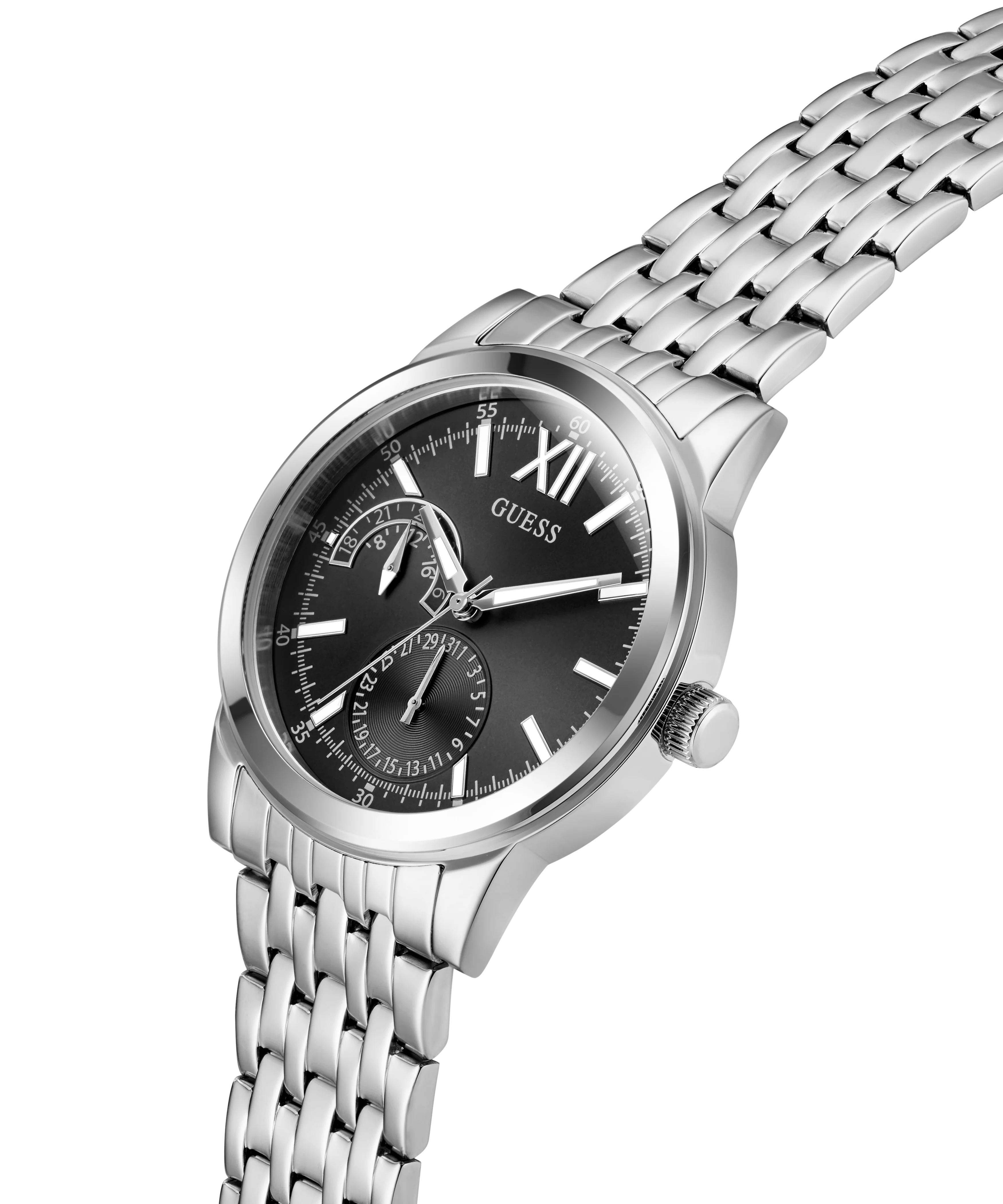 GUESS Mens Silver Tone Multi-function Watch - Image 3