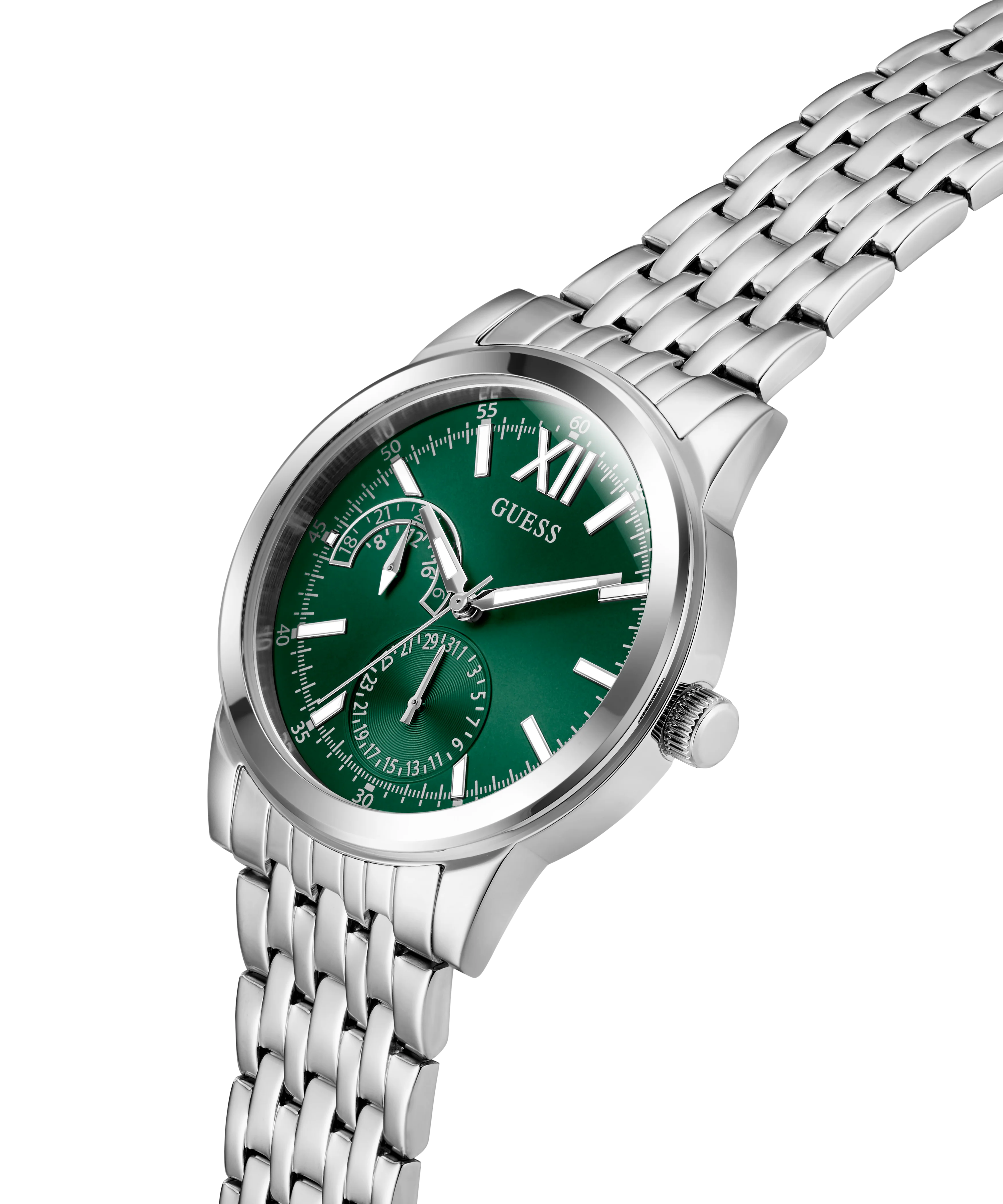 GUESS Mens Silver Tone Multi-function Watch - Image 3