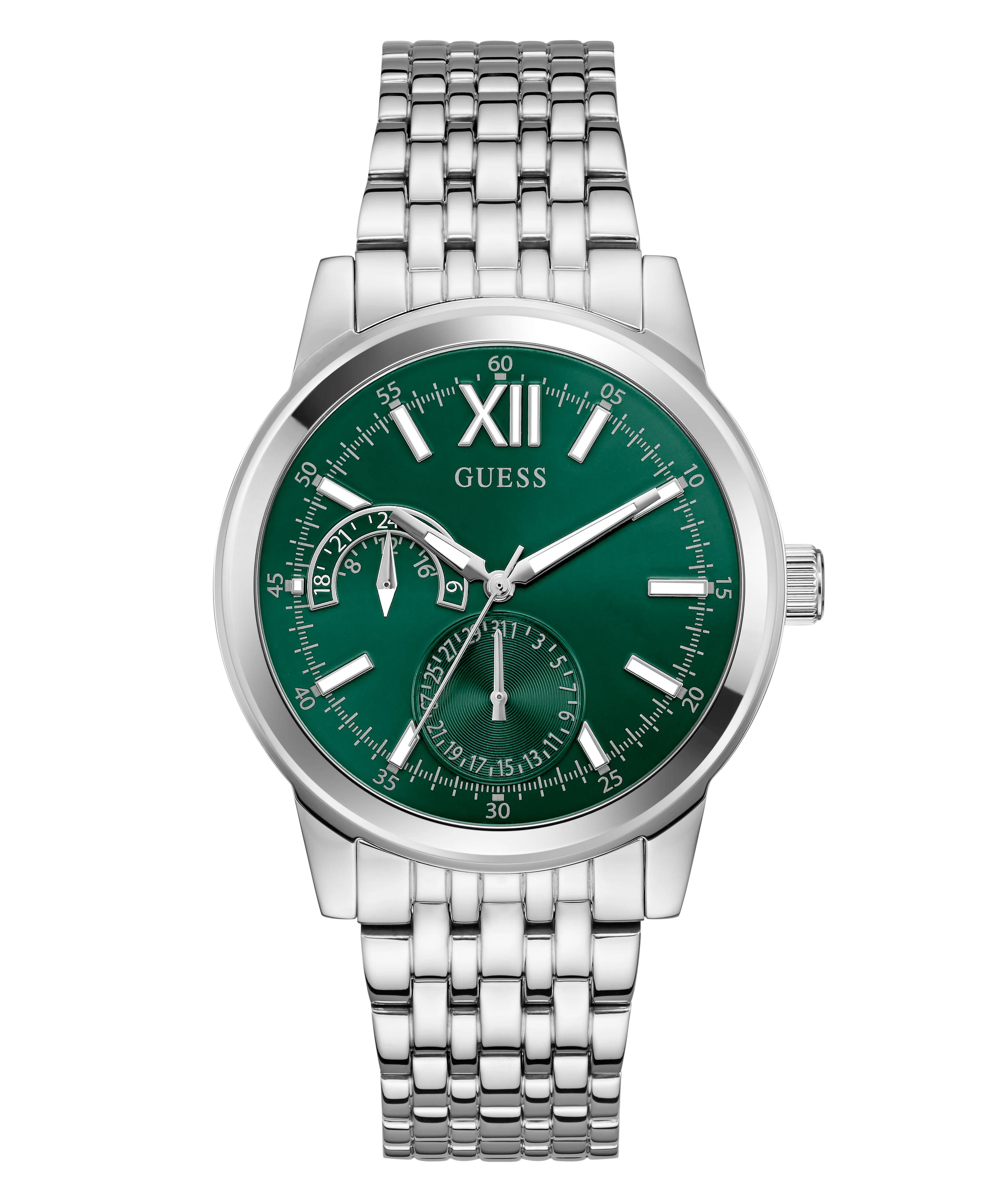 GUESS Mens Silver Tone Multi-function Watch - Image 5