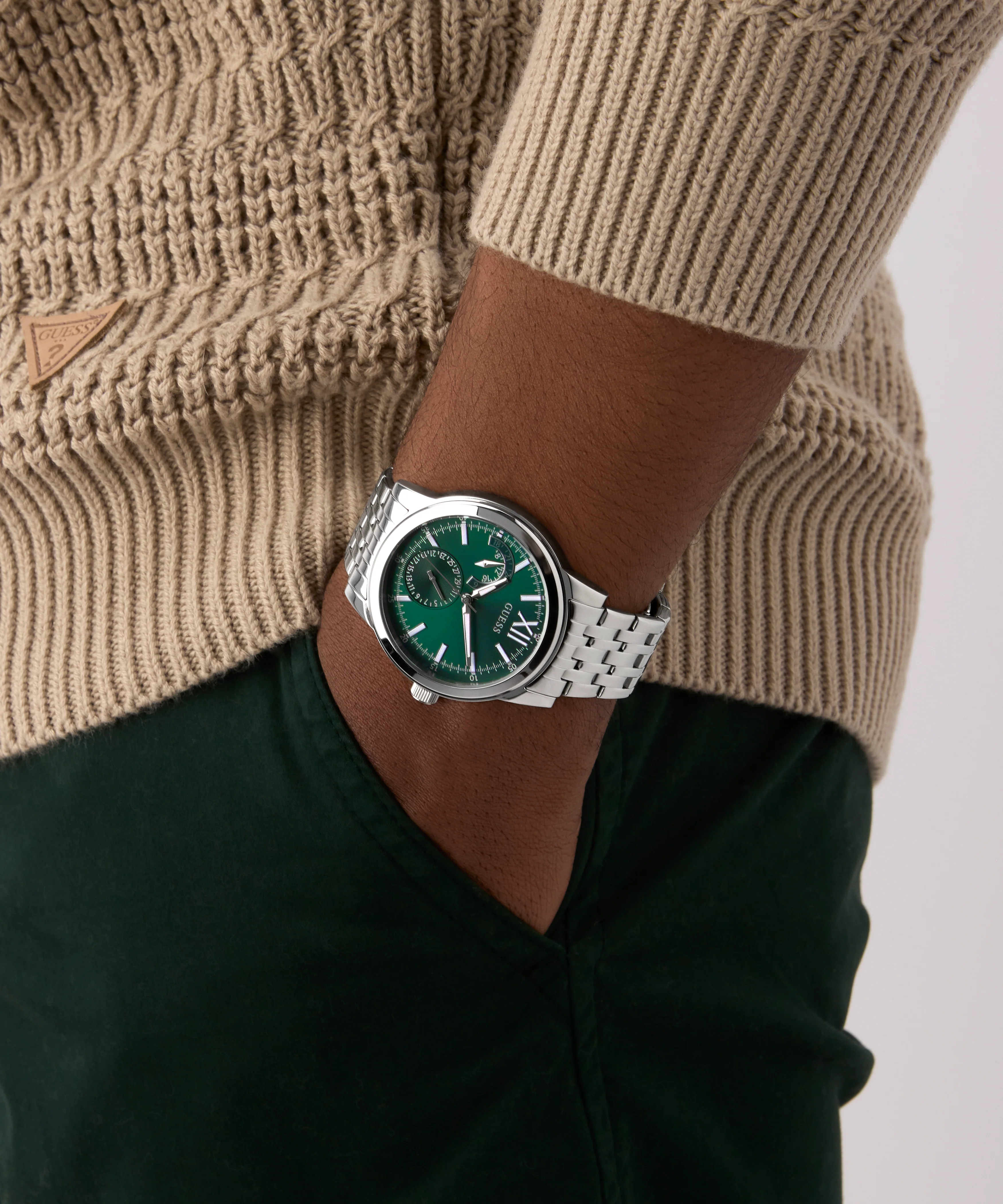 GUESS Mens Silver Tone Multi-function Watch - Image 7