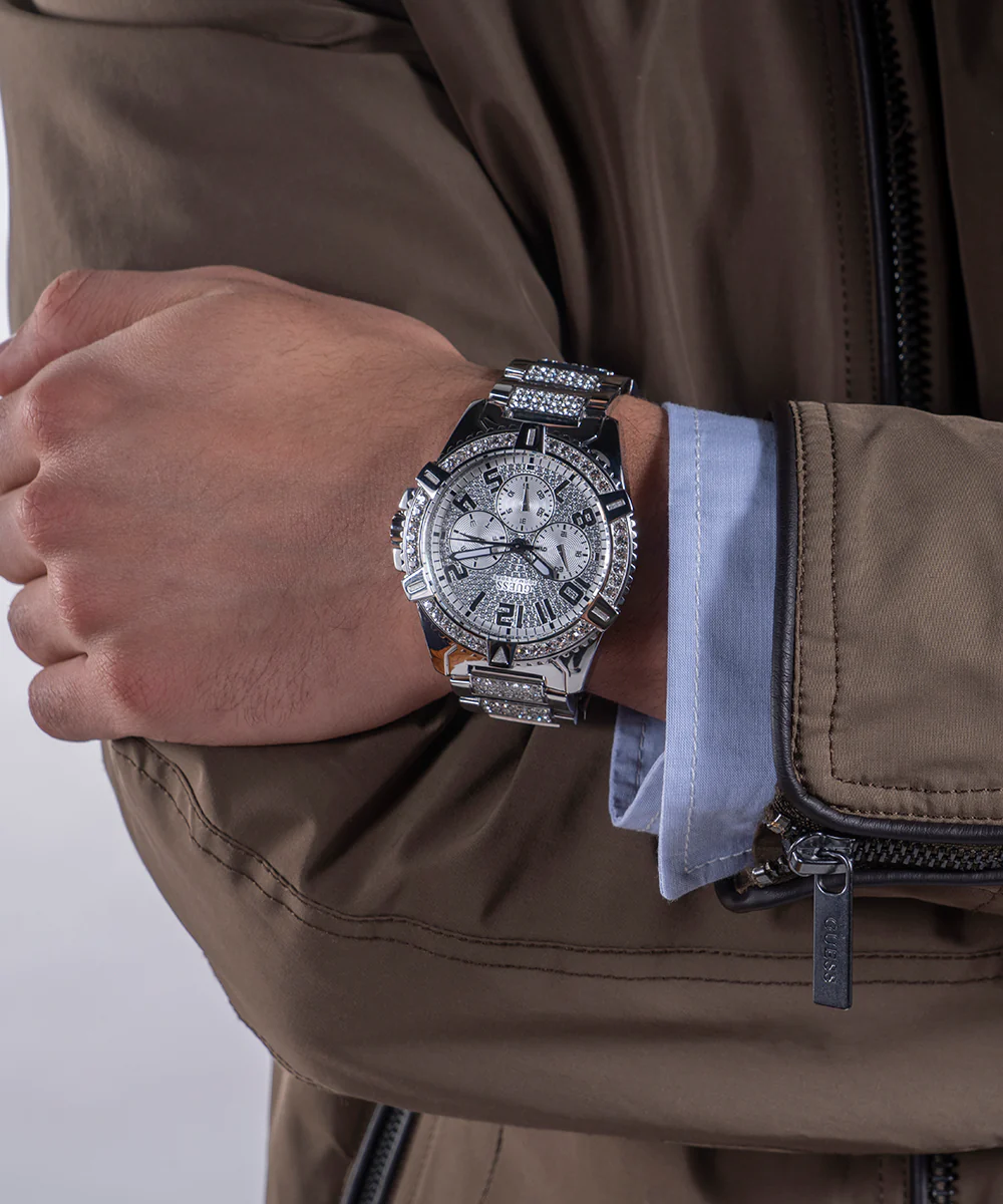 GUESS Mens Silver Tone Multi-function Watch - Image 3