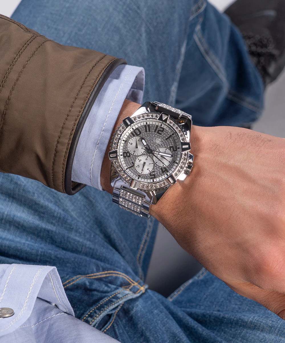 GUESS Mens Silver Tone Multi-function Watch - Image 5