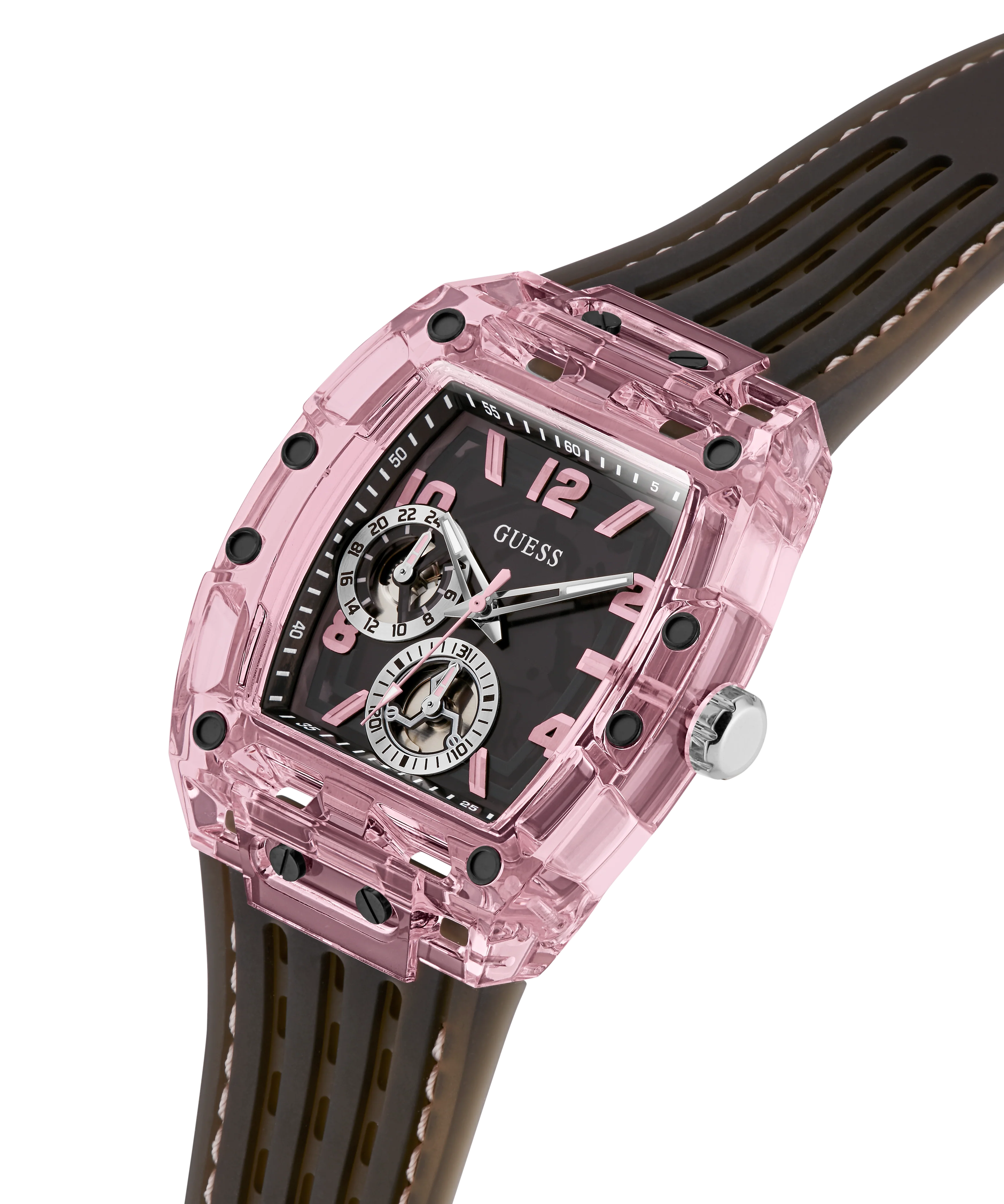 GUESS Mens Sporting Pink Black Multi-function Watch - Image 2
