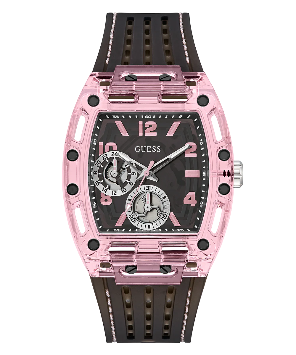 GUESS Mens Sporting Pink Black Multi-function Watch - Image 4