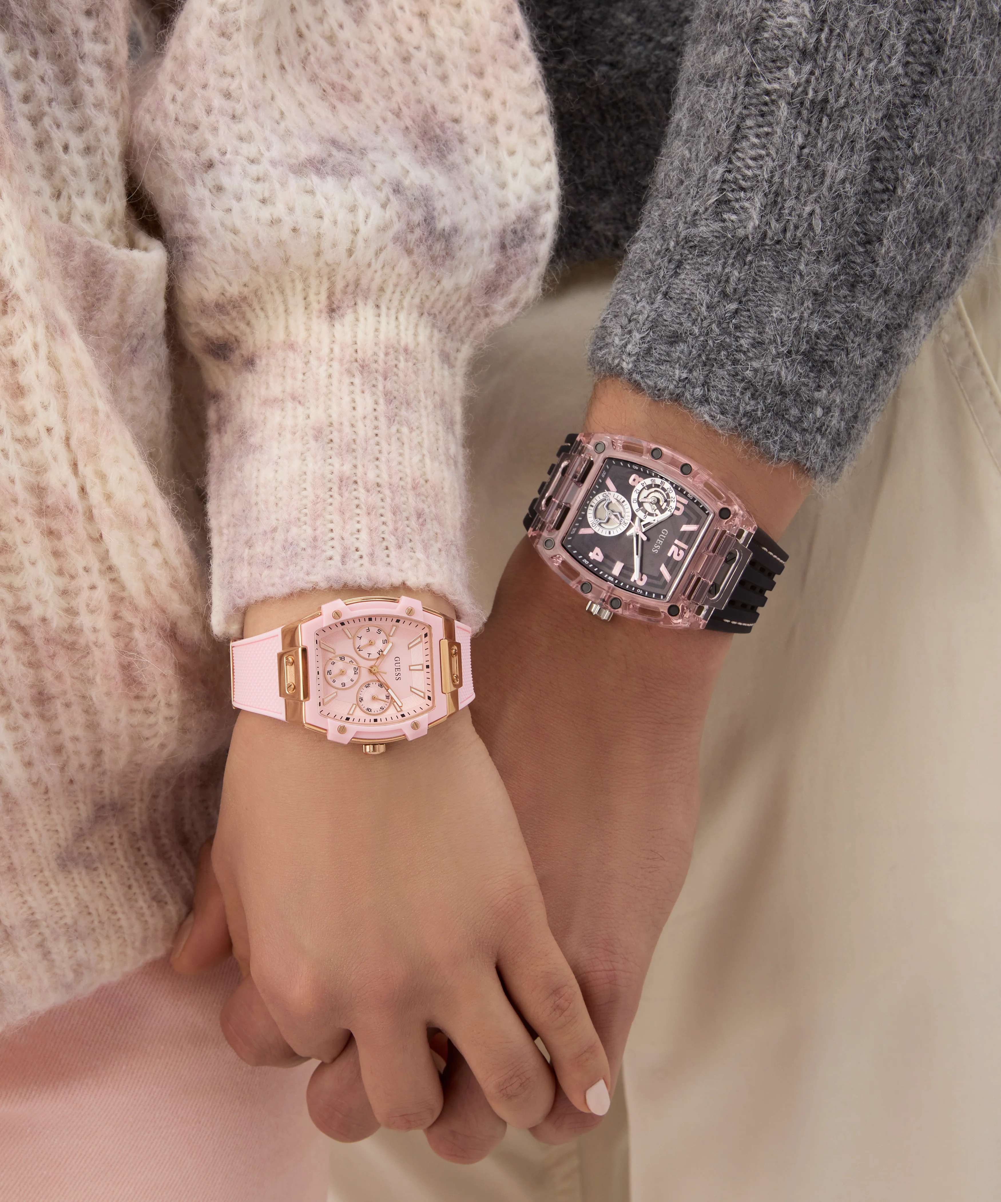 GUESS Mens Sporting Pink Black Multi-function Watch - Image 6