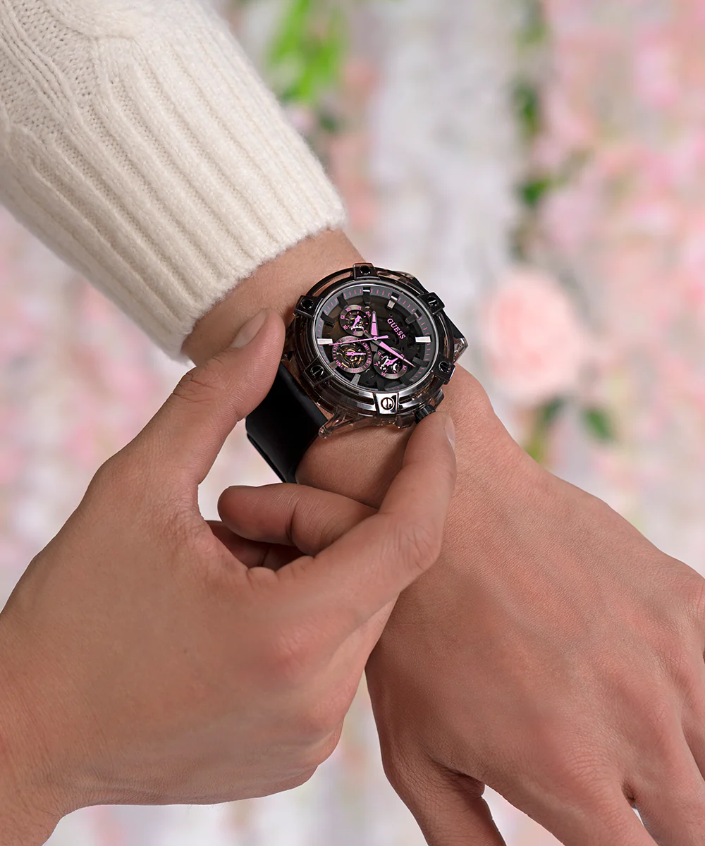 GUESS Mens Sporting Pink Limited Edition Watch - Image 7