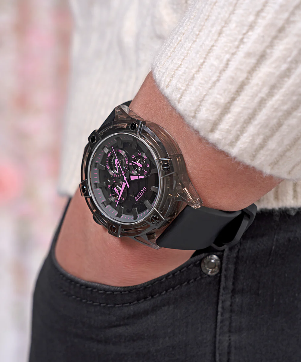 GUESS Mens Sporting Pink Limited Edition Watch - Image 8