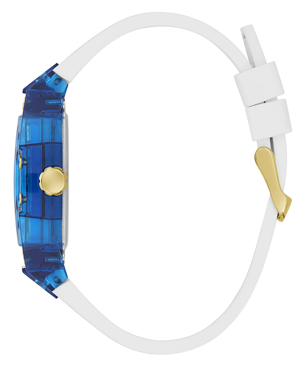 GUESS Mens White Blue Multi-function Watch - Image 7