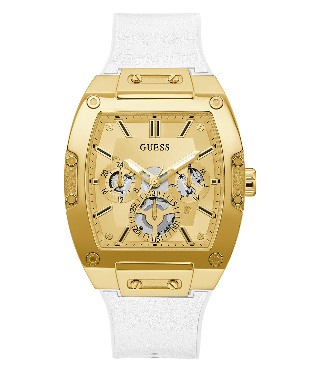 GUESS Mens White Gold Tone Multi-function Watch - Image 3