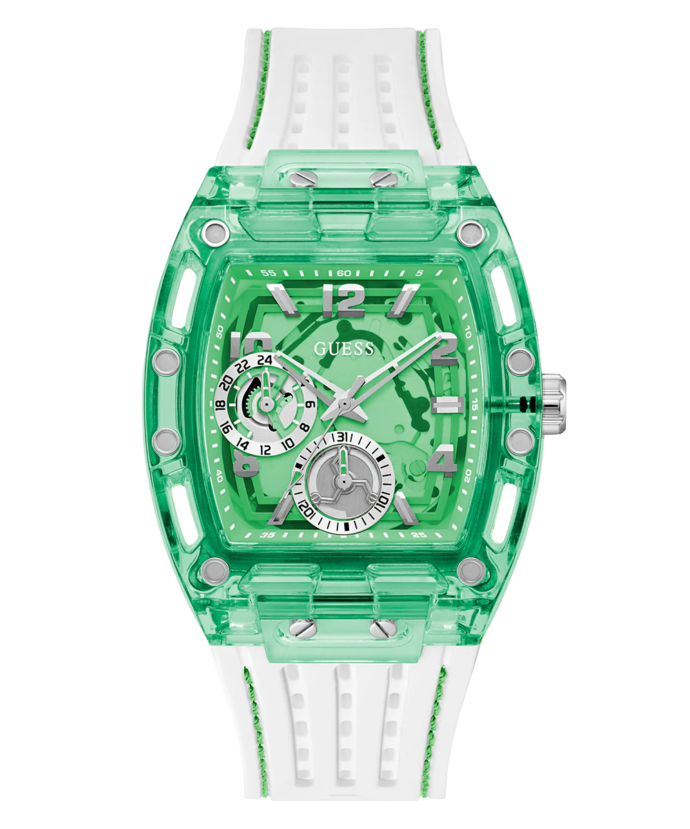 GUESS Mens White Green Multi-function Watch - Image 4
