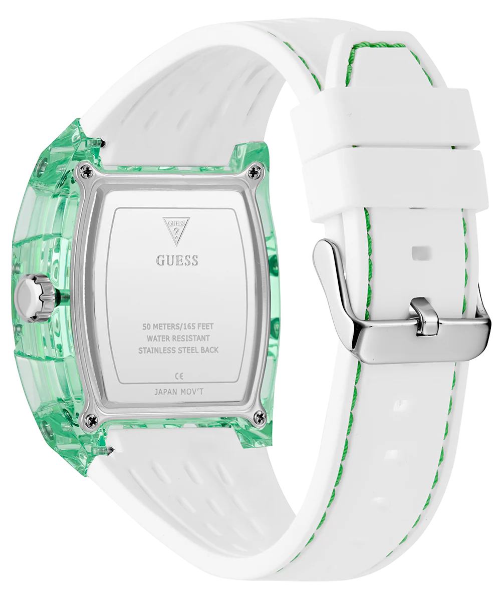 GUESS Mens White Green Multi-function Watch - Image 7
