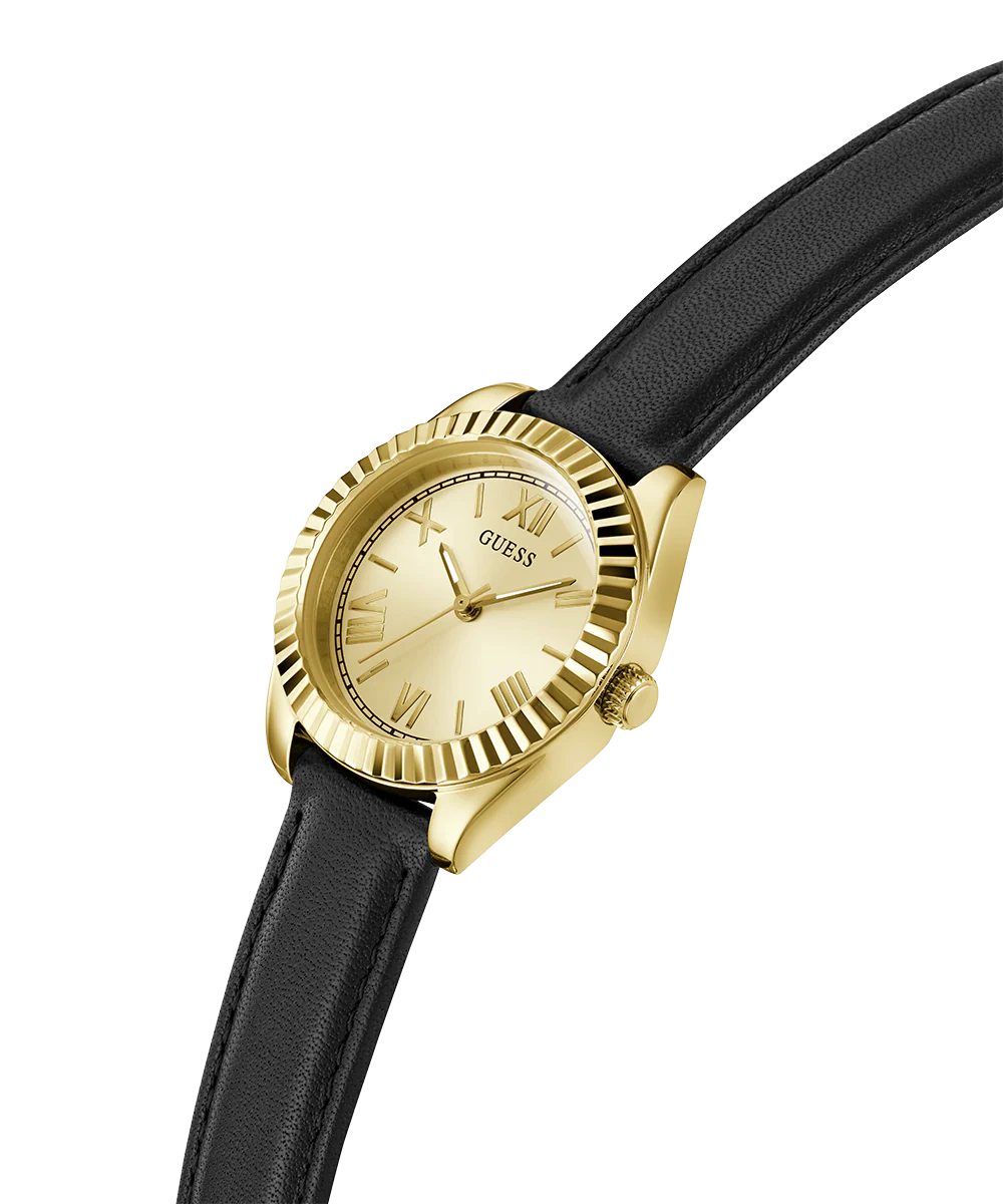GUESS Mini Luna Ladies Black Gold Tone Analog Watch - Image 2