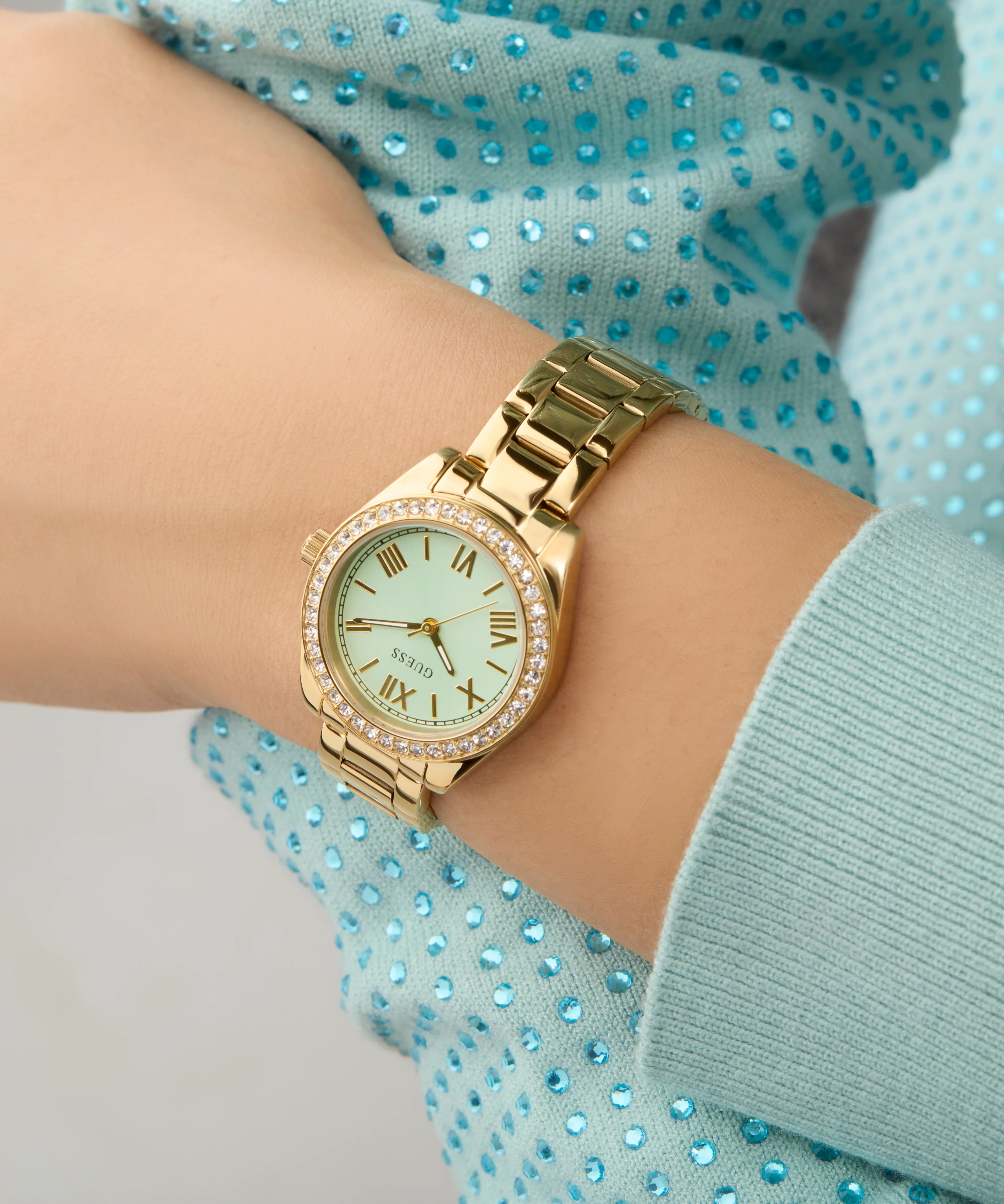 GUESS Mini Luna Ladies Gold Tone Analog Watch - Image 5