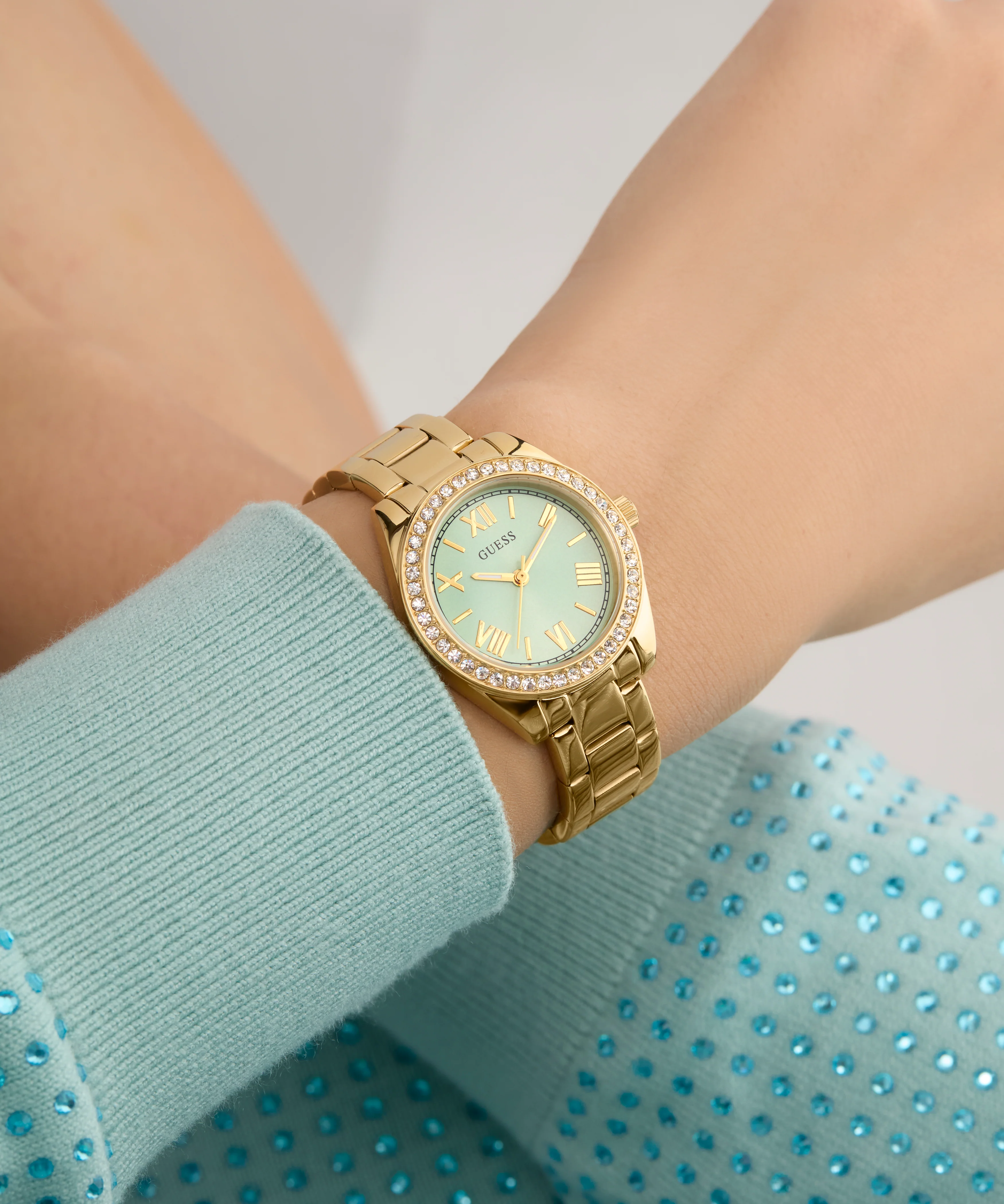 GUESS Mini Luna Ladies Gold Tone Analog Watch - Image 6