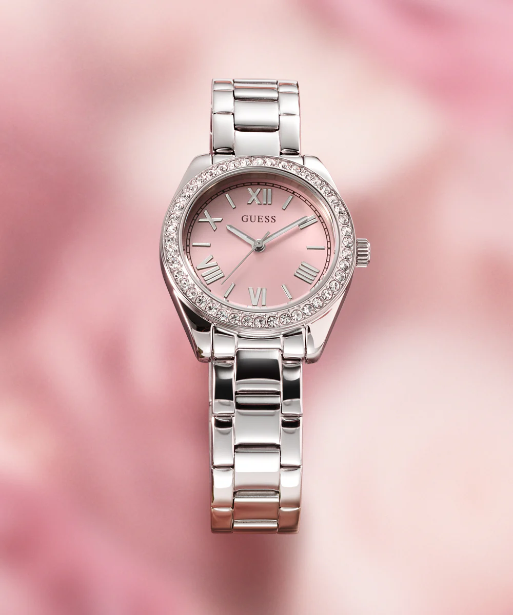 GUESS Mini Luna Ladies Silver Tone Analog Watch - Image 3