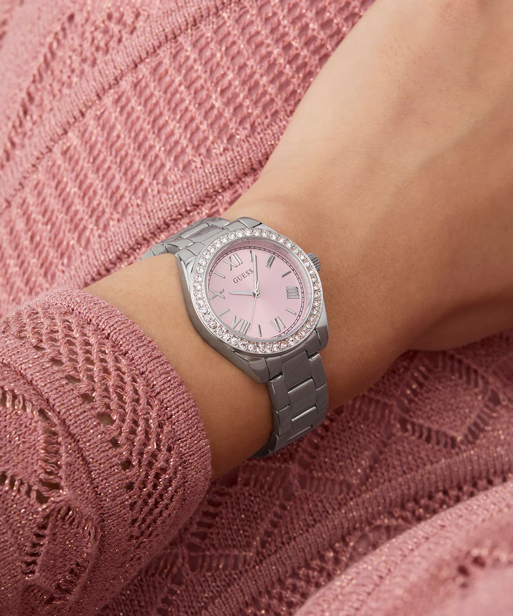 GUESS Mini Luna Ladies Silver Tone Analog Watch - Image 4