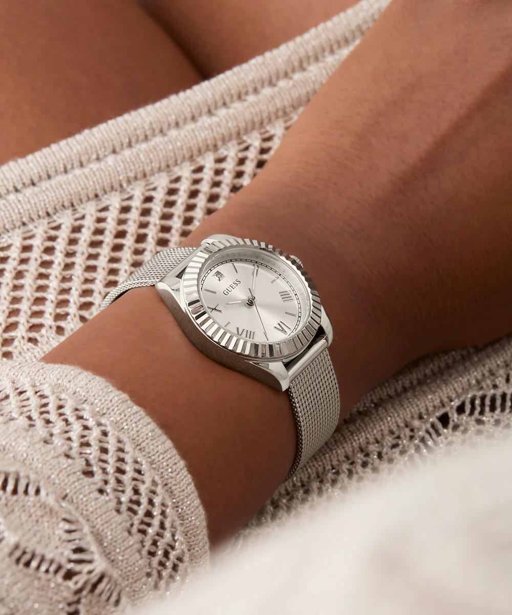 GUESS Mini Luna Ladies Silver Tone Analog Watch - Image 7