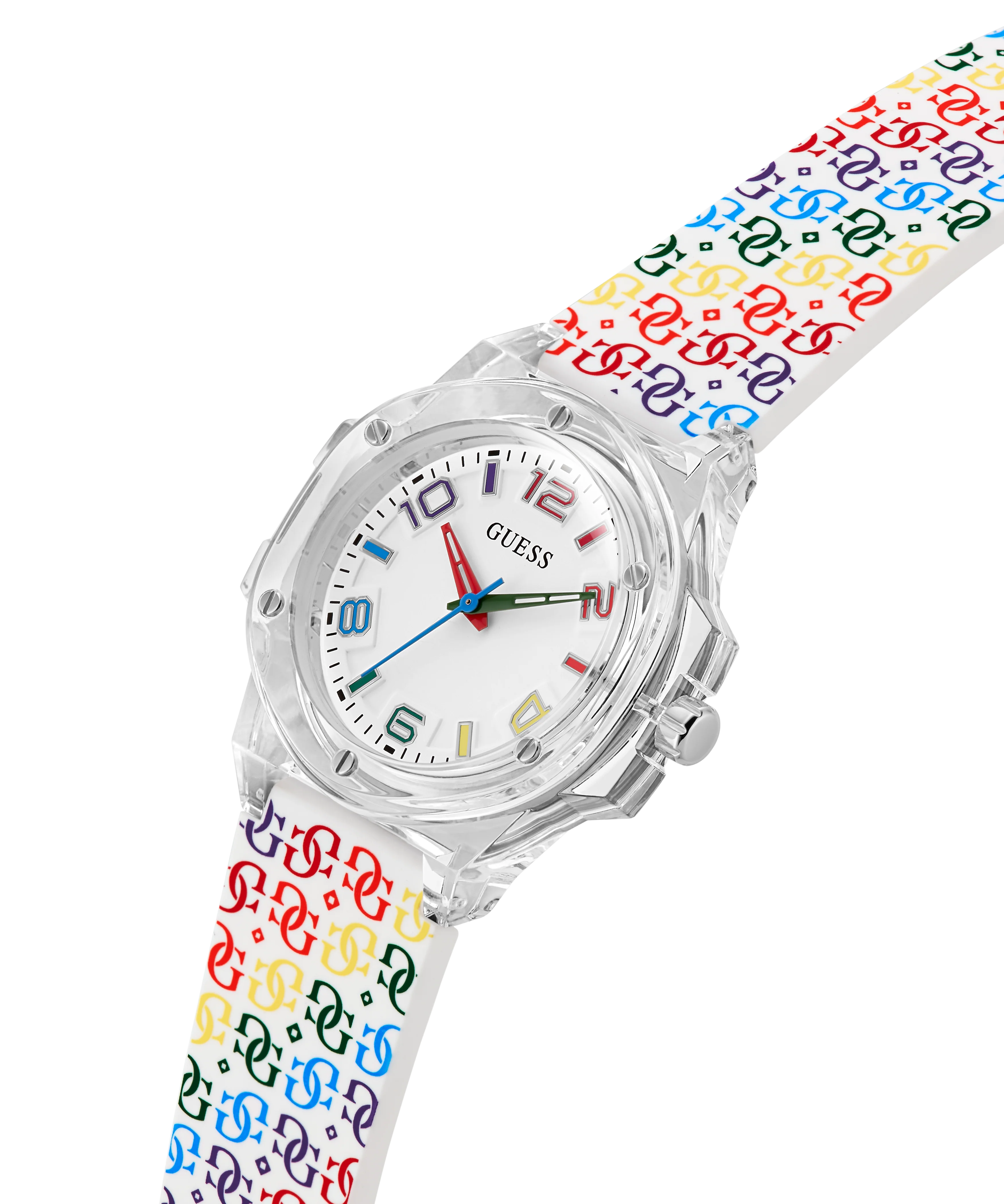 GUESS Pride Limited Edition Ladies Rainbow Clear Analog Watch - Image 2