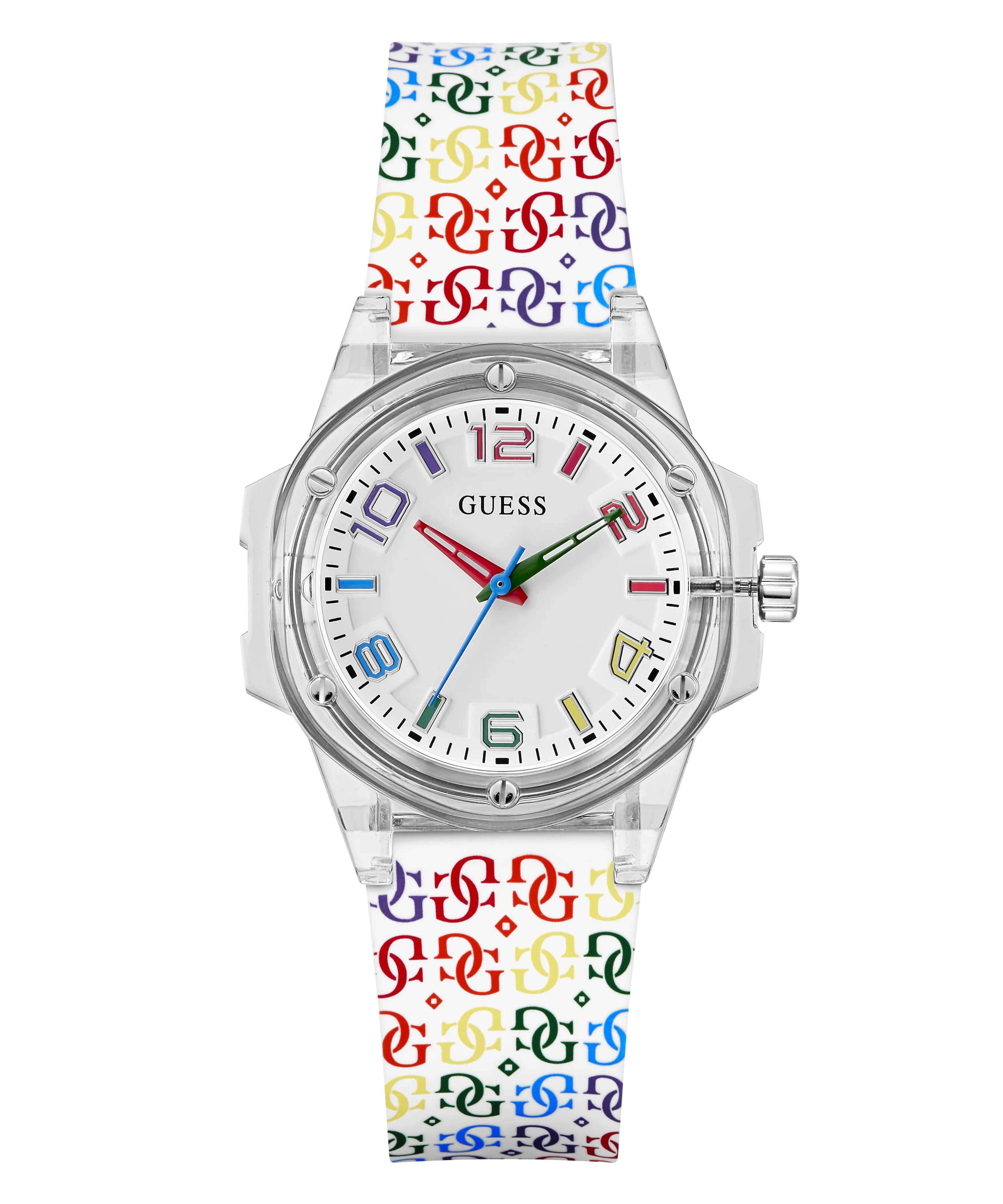 GUESS Pride Limited Edition Ladies Rainbow Clear Analog Watch - Image 4