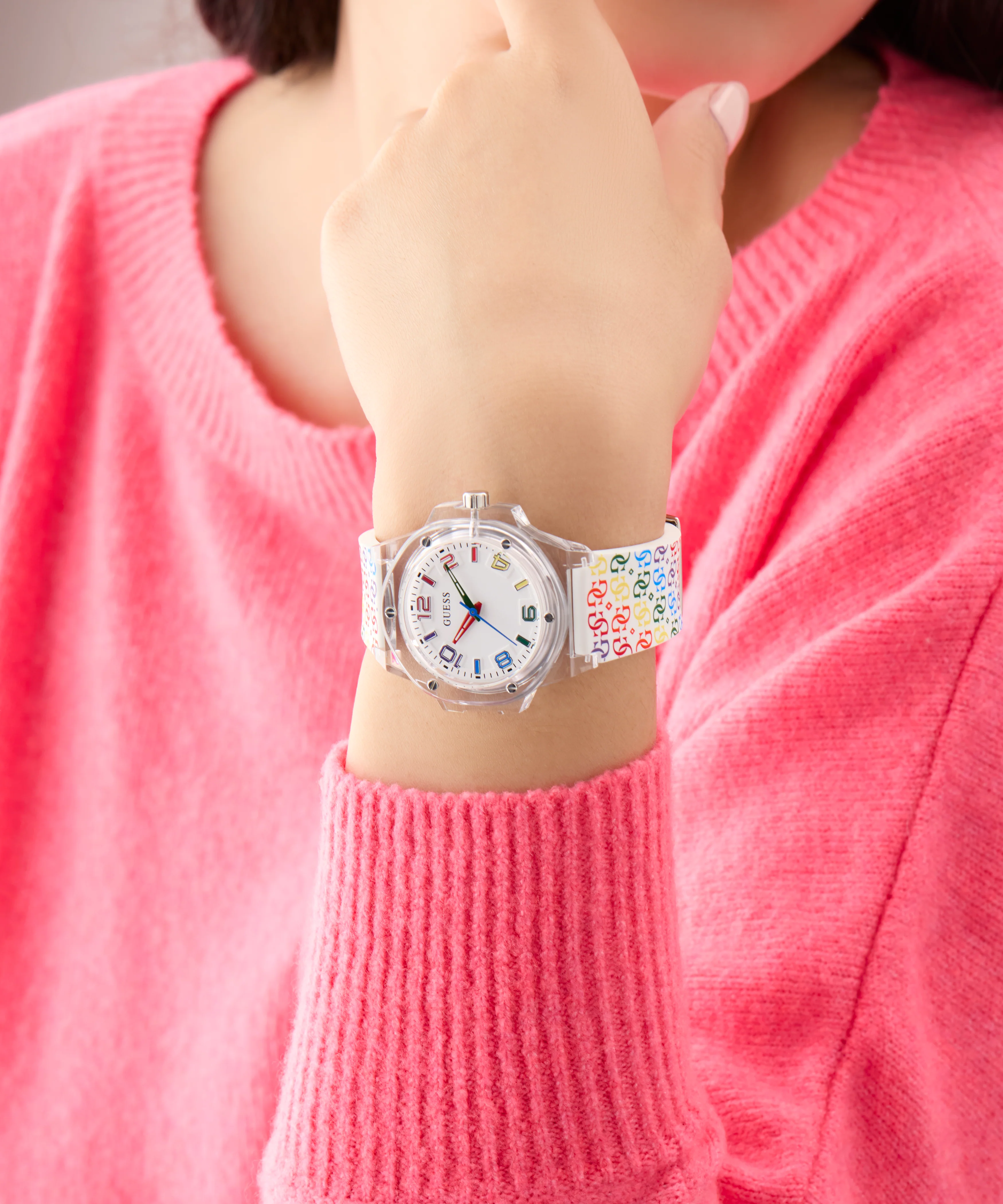 GUESS Pride Limited Edition Ladies Rainbow Clear Analog Watch - Image 6