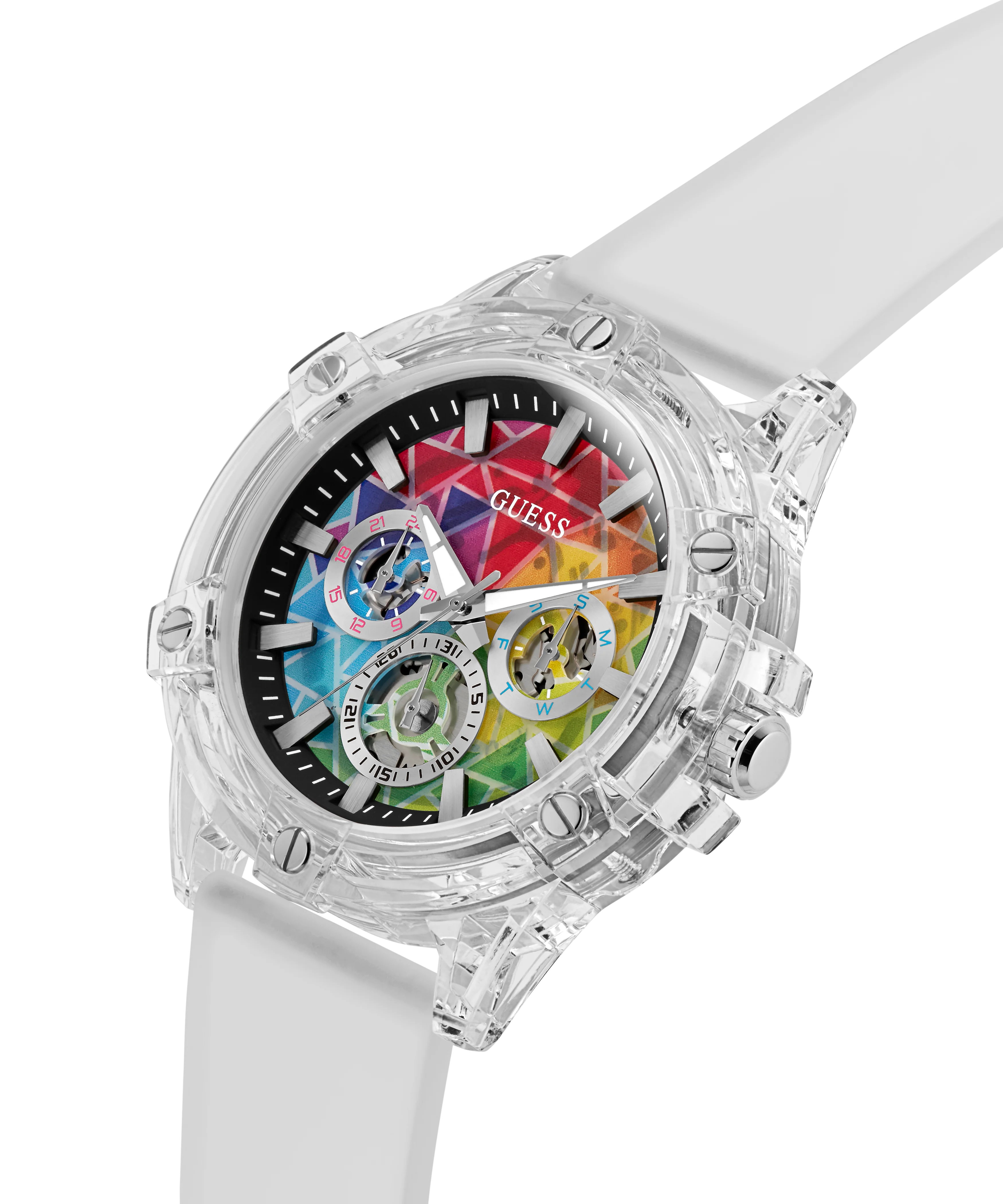 GUESS Pride Limited Edition Mens Clear Multi-function Watch - Image 2