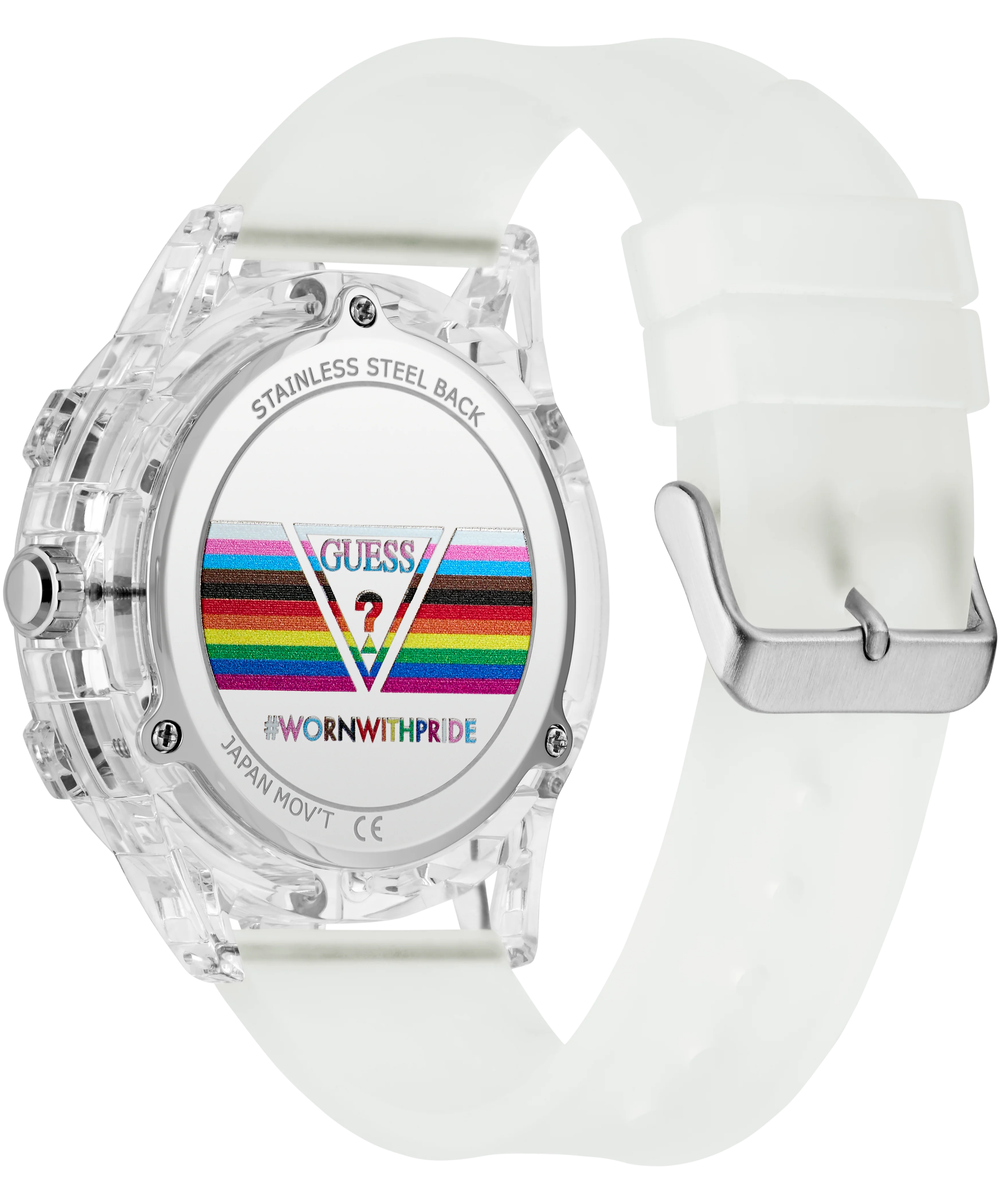 GUESS Pride Limited Edition Mens Clear Multi-function Watch - Image 8