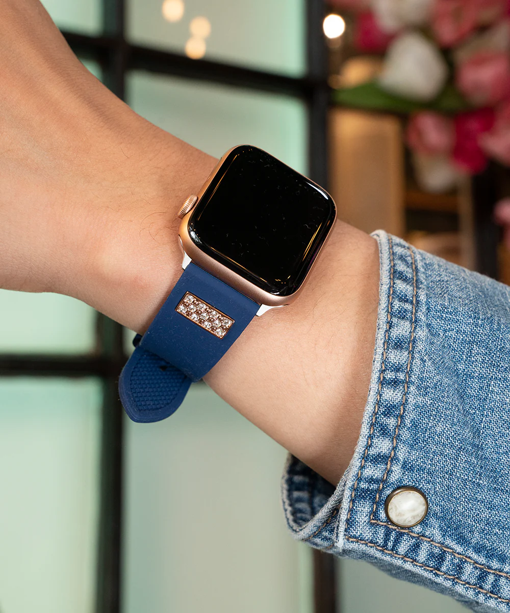 GUESS Silcone Band with Crystal inserts for Apple 42-44 mm Watch - Image 6