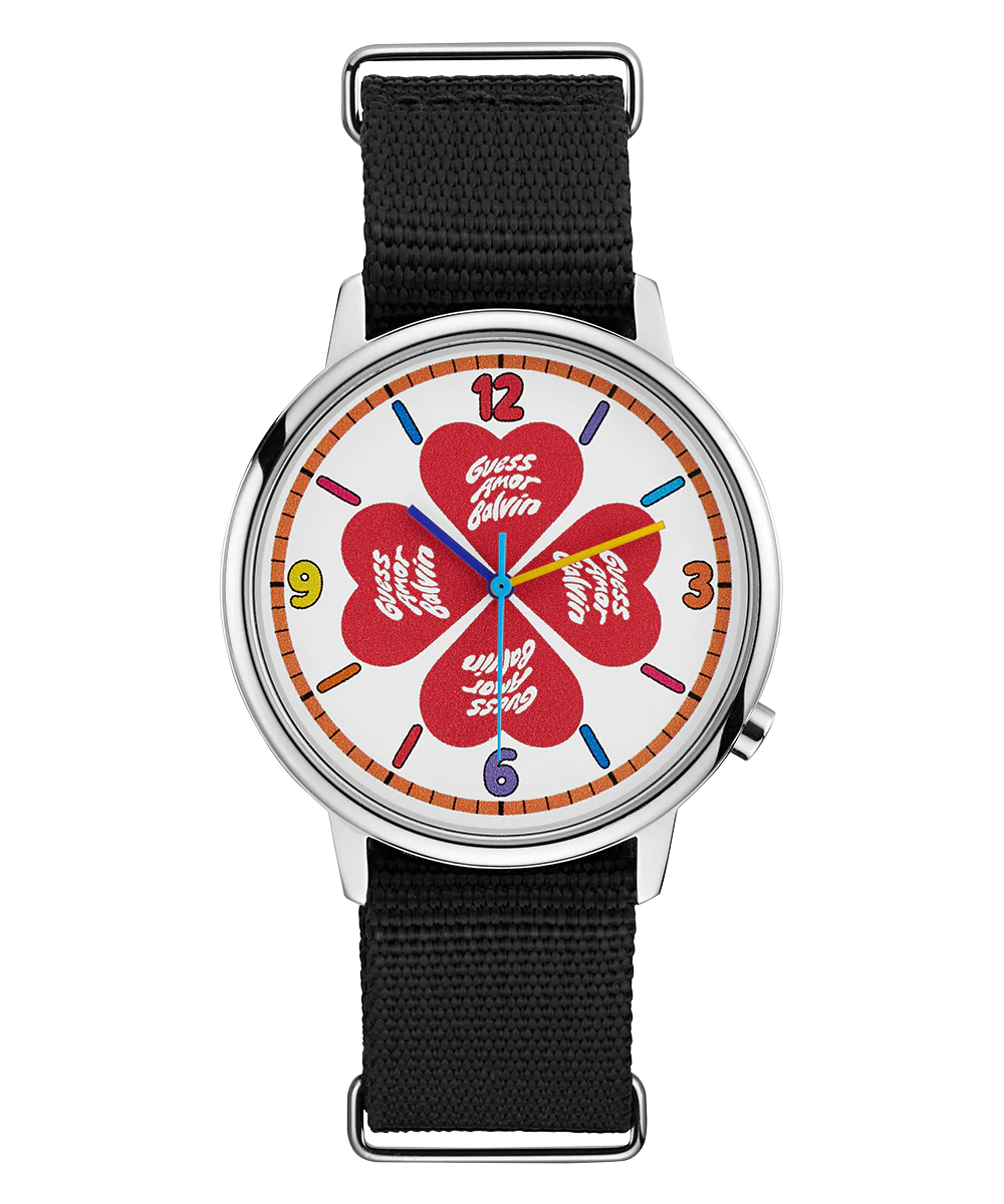 LIMITED EDITION J BALVIN X AMORE SILVER & NYLON STRAP WATCH - Image 3