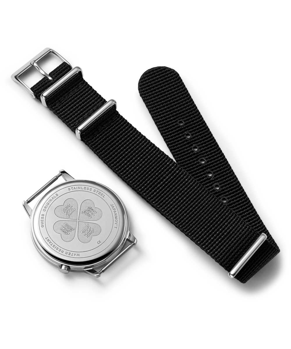 LIMITED EDITION J BALVIN X AMORE SILVER & NYLON STRAP WATCH - Image 4