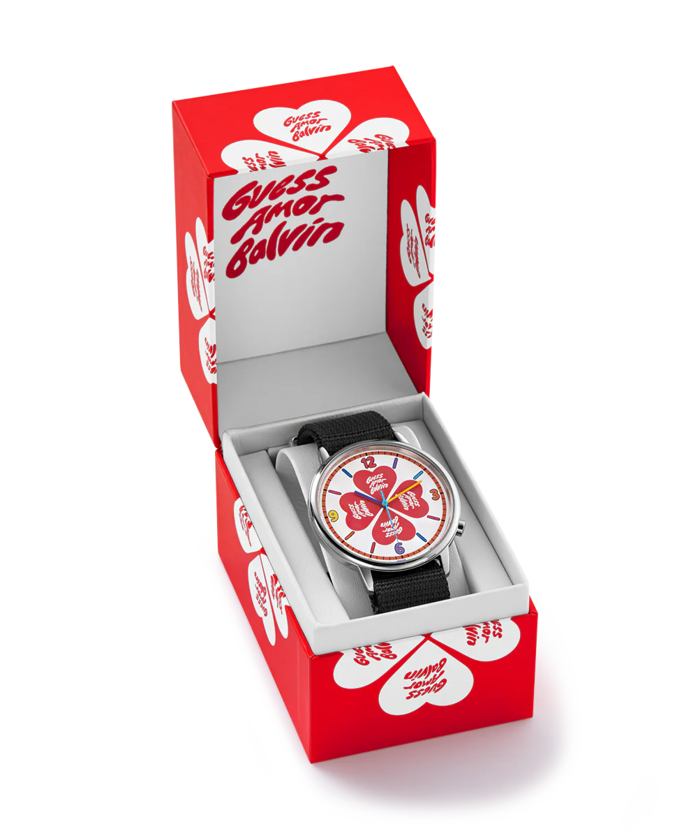 LIMITED EDITION J BALVIN X AMORE SILVER & NYLON STRAP WATCH - Image 5